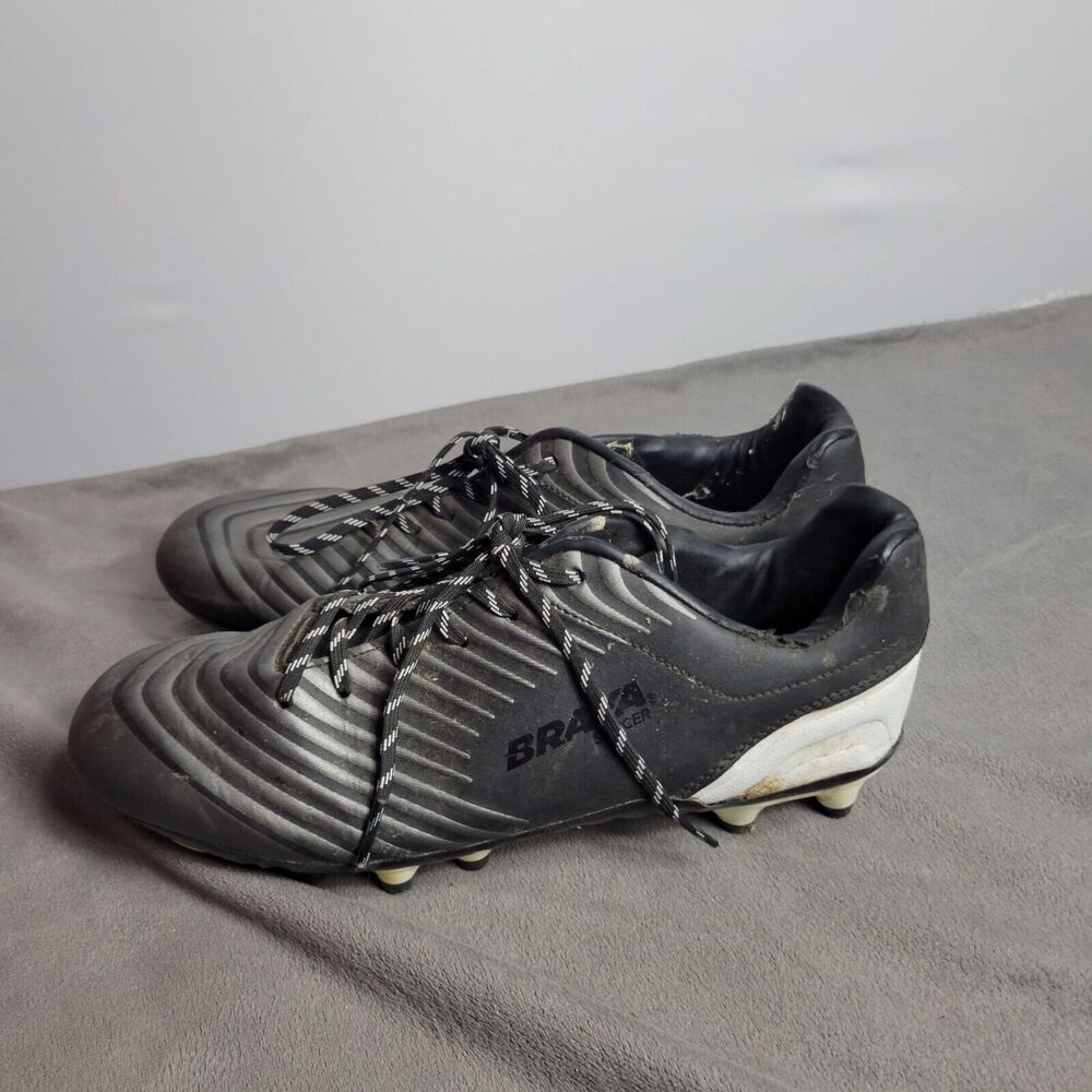 Brava Mens Soccer Cleats Black & White Studded‎ Size 7.5D